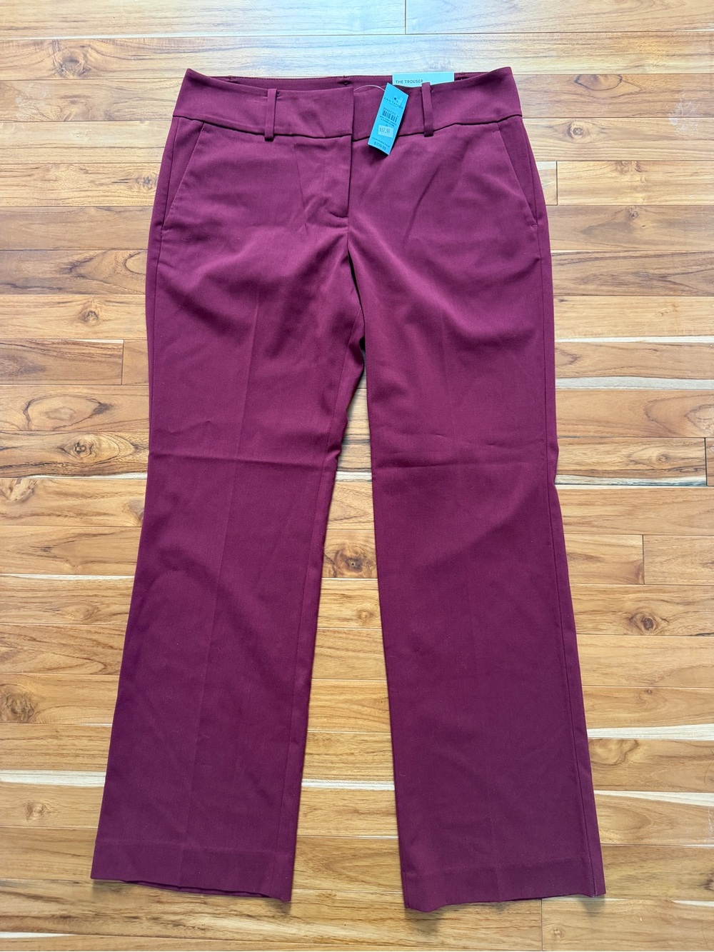 Ann Taylor Factory Burgundy Straight-Leg Trousers